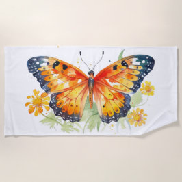 Toalha De Praia Ilustração da borboleta
