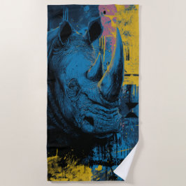 Toalha De Praia Ilustração de Arte Urbana de Rua Blue Rhino