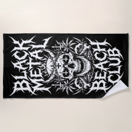 Toalha De Praia Ilustração de Caveira do Black Metal Beach Club