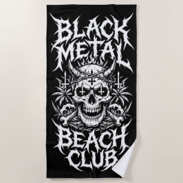Toalha De Praia Ilustração de Caveira do Black Metal Beach Club