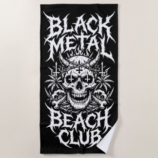 Toalha De Praia Ilustração de Caveira do Black Metal Beach Club