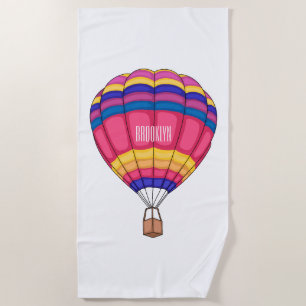 Toalha De Praia Ilustração de desenho animado com balão de ar quen