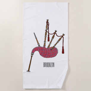 Toalha De Praia Ilustração de desenho animado de Bagpipe