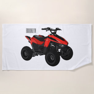 Toalha De Praia Ilustração de desenho animado de bicicleta atv