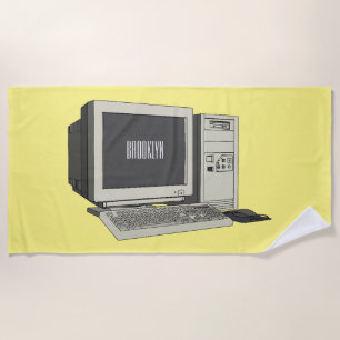Toalha De Praia Ilustração de desenho animado de computador