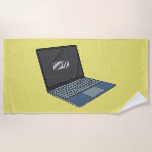 Toalha De Praia ilustração de desenho animado de laptop