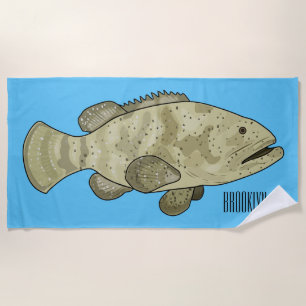 Toalha De Praia Ilustração de desenho animado de peixe-grua