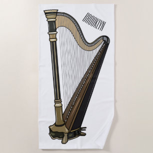 Toalha De Praia Ilustração de desenho animado Harp