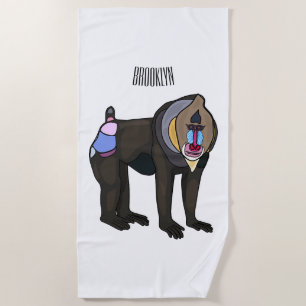 Toalha De Praia Ilustração de desenho animado Mandrill