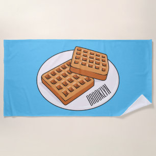 Toalha De Praia Ilustração de desenho animado Waffle