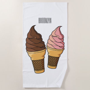 Toalha De Praia ilustração de desenho de cone de sorvete