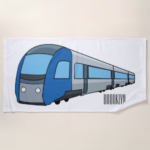 Toalha De Praia Ilustração de desenho do comboio elétrico