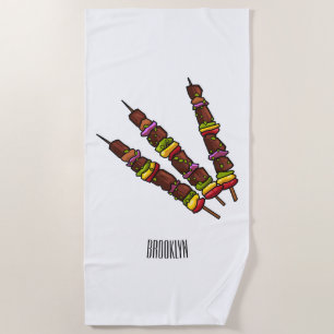 Toalha De Praia Ilustração de desenho do Kebab ou kabob