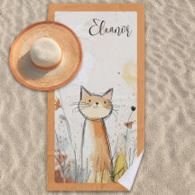 Ilustração de Gato Laranja Adorável Personalizada