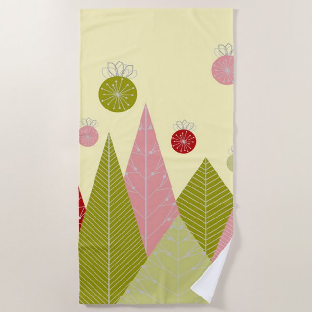 Toalha De Praia Ilustração de Natal Festivo (Frente)