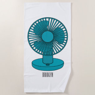 Toalha De Praia Ilustração do desenho do ventilador