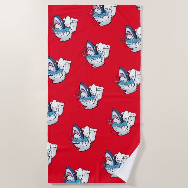 Toalha De Praia Ilustração Engraçada do Cartoon de Tuilet (Frente)