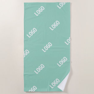 Toalha De Praia Imagem carregada ou logotipo enviatado Teal clar