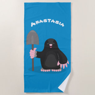 Toalha De Praia Imagem de desenhos animados alegres e bonitos