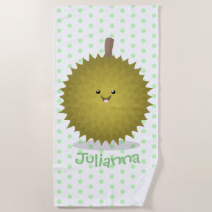 Toalha De Praia Imagem de desenhos animados bonitos e felizes em D