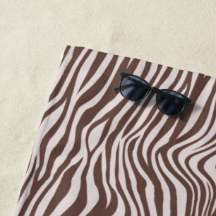 Toalha De Praia Impressão Cream Brown Zebra