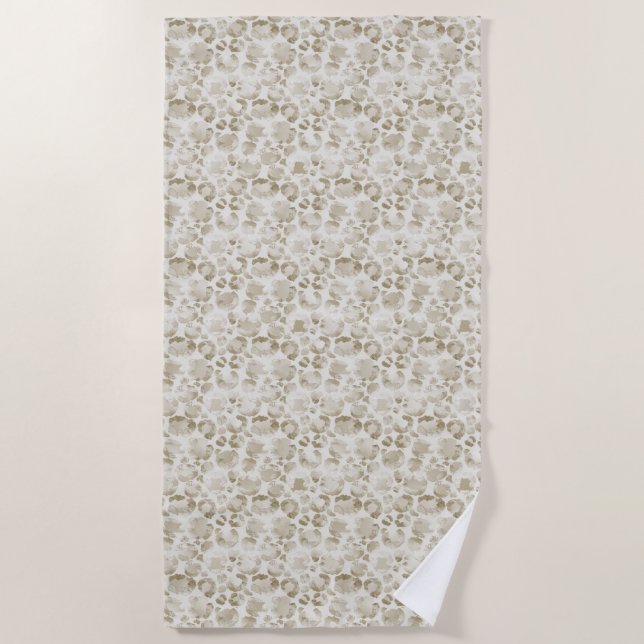 Toalha De Praia Impressão Creme Leopardo (Frente)