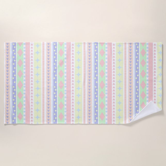 Toalha De Praia Impressão de Bebê Pastel (Frente)