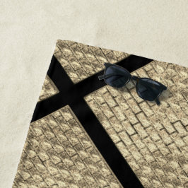 Toalha De Praia Impressão de design rusticidade de bege de tijolo