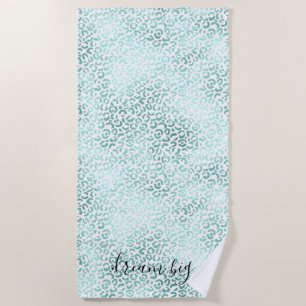 Toalha De Praia Impressão de Girls Glam Mint Leopard