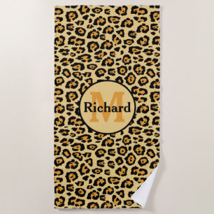 Toalha De Praia Impressão de Leopardo Personalizada