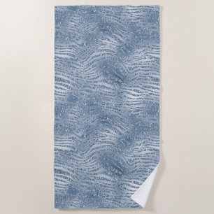 Toalha De Praia Impressão de Zebra Glam Azul
