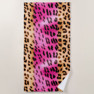 Toalha De Praia Impressão do Leopardo Rosa-Girassol