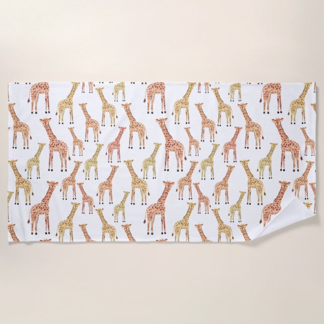 Toalha De Praia Impressão do safari do girafa (Frente)