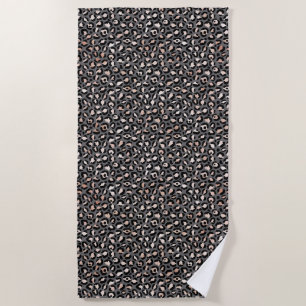 Toalha De Praia Impressão Leopard da Rosa de cinza de Beige da da