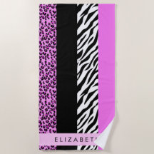 Impressão Leopardo, Impressão Zebra, Rosa, Seu Nom
