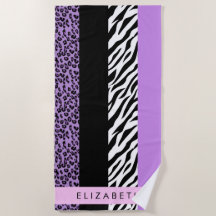 Impressão Leopardo, Impressão Zebra, Roxo, Seu Nom