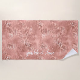 Toalha De Praia Impressão Zebra rosa Dourada