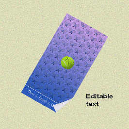 Toalha De Praia Iniciais de texto personalizado com padrão azul ro