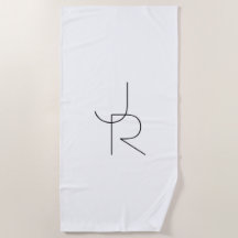 Iniciais Sobrepostos Modernos 2 | Preto em branco