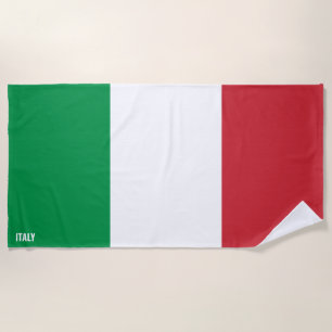 Toalha De Praia Inscrição italiana Inscrição Verde Vermelho Pa