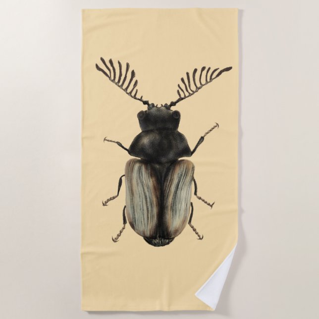 Toalha De Praia Insect Lover Beetle Art (Frente)