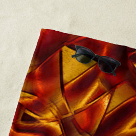 Toalha De Praia Interconexão de gravatas de laranja queimadas, efe