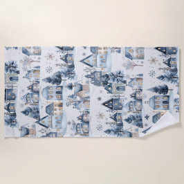 Toalha De Praia Inverno Onederland Casas de Natal Aniversário