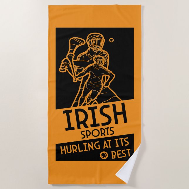 Toalha De Praia Irish Hurling Sport (Frente)