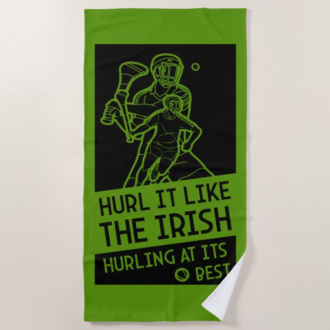 Toalha De Praia Irish Hurling Sport (Frente)