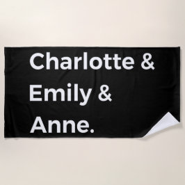 Toalha De Praia Irmãs Brontë I - Charlotte & Emily & Anne