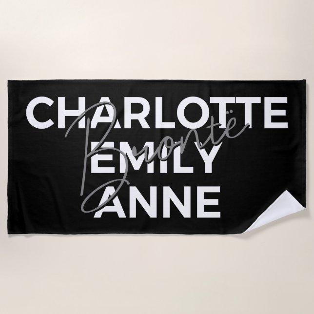 Toalha De Praia Irmãs Brontë II - Charlotte & Emily & Anne (Frente)