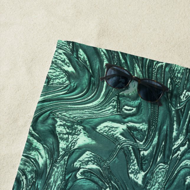 Toalha De Praia Jade texturizada e tons cianos verdes (In Situ)