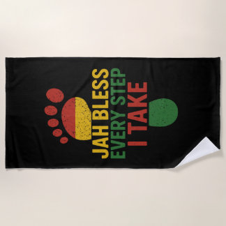 Toalha De Praia Jah Bless Every Step I take Rasta