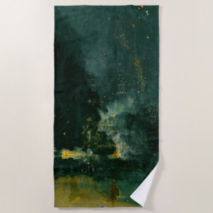 Toalha De Praia James Whistler - Noite em preto e Dourado
